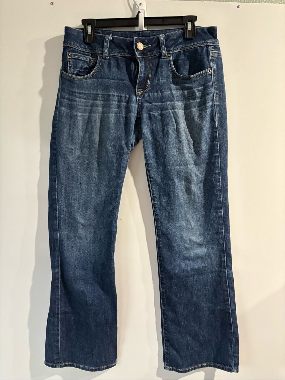 American Eagle Outfitters Dark Blue Relaxed Straight Jeans
